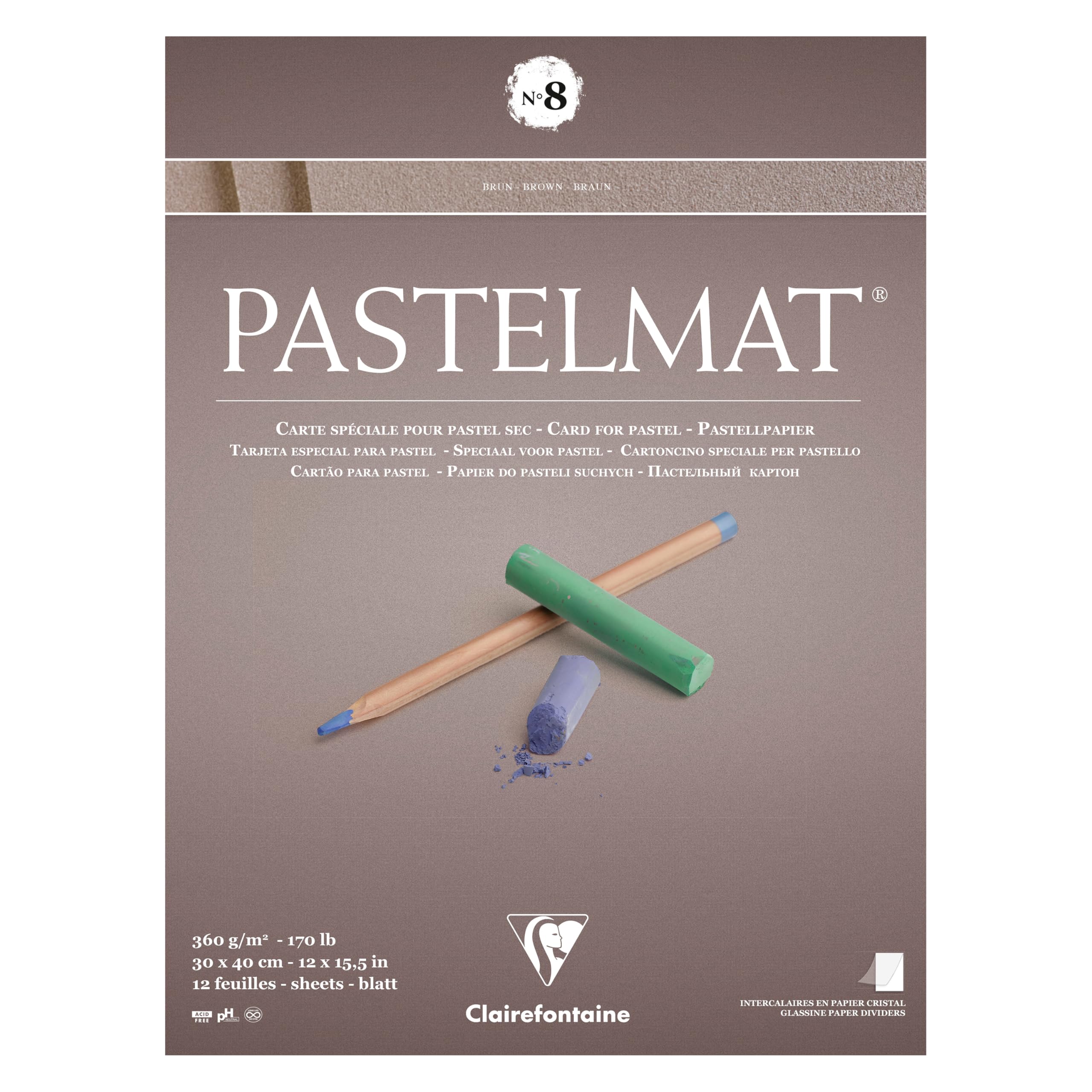 clairefontaine-pastelmat-96003c-zeichenblock-18x24-cm-12-blatt-360g-anthrazit image 8