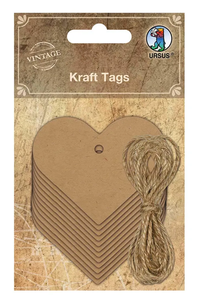 ursus-40640004-kraft-tags-herzen-12-anh-nger-aus-kraftpapier-zum-selbstgestalten image 1