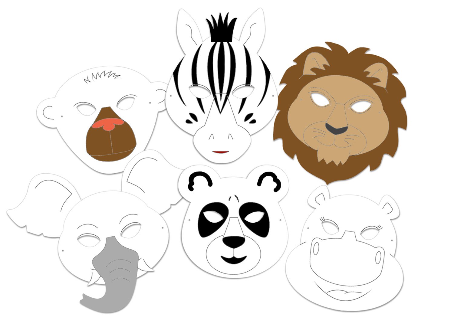 ursus-blanco-masken-zootiere-6-kindermasken-zum-selbstgestalten-mit-elastikband image 3