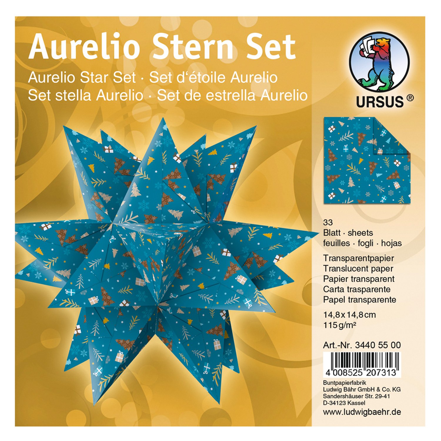 ursus-aurelio-stern-winterzauber-faltbl-tter-rot-orange-33-blatt-14-8x14-8-cm image 7