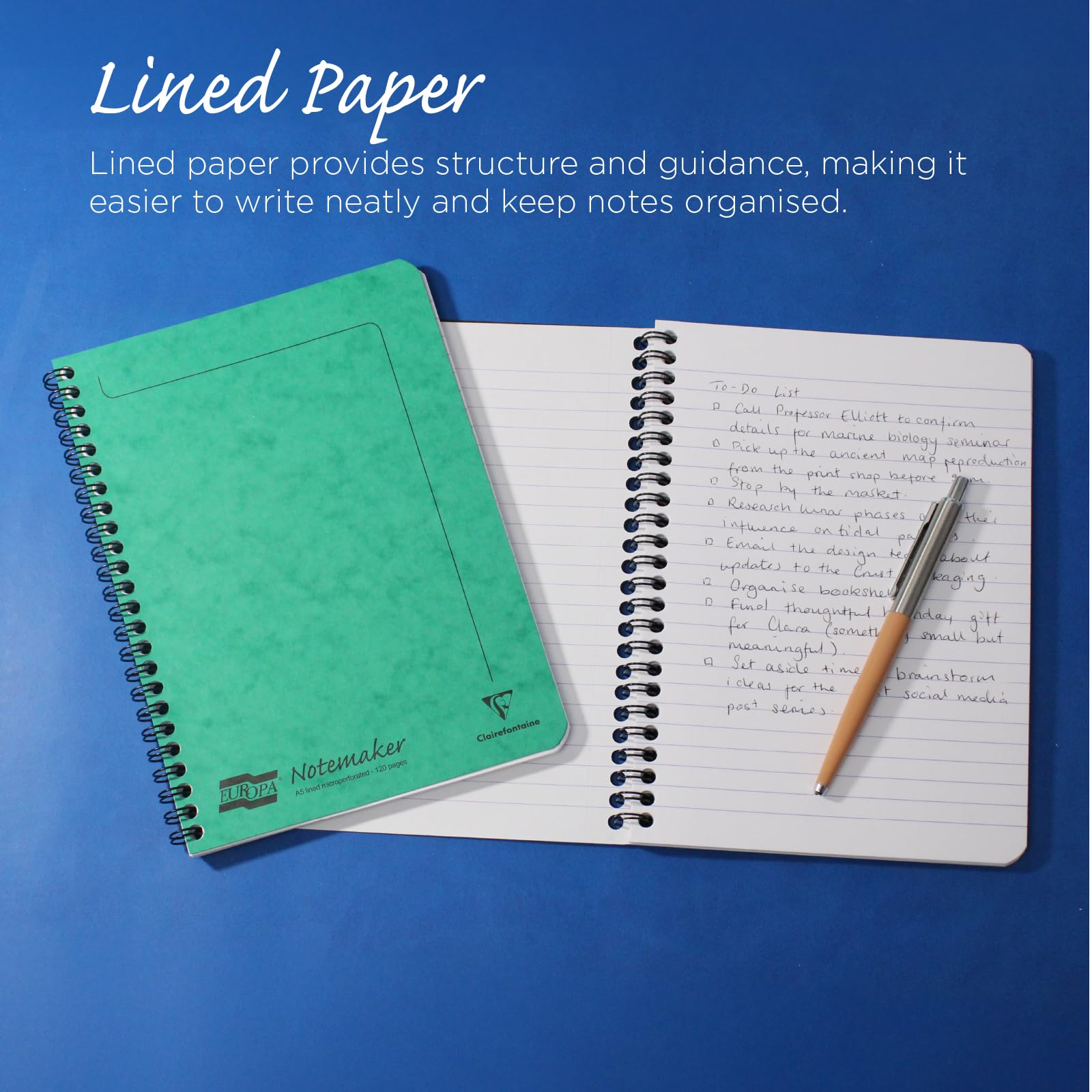 clairefontaine-europa-notemaker-spiralheft-14-8x21-cm-60-blatt-liniert-90g-gr-n image 3