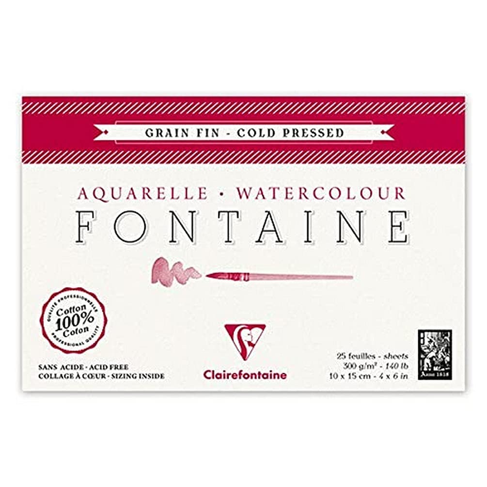 clairefontaine-96436c-fontaine-malblock-aquarell-10x15-cm-25-blatt-300g-feink-rn image 1