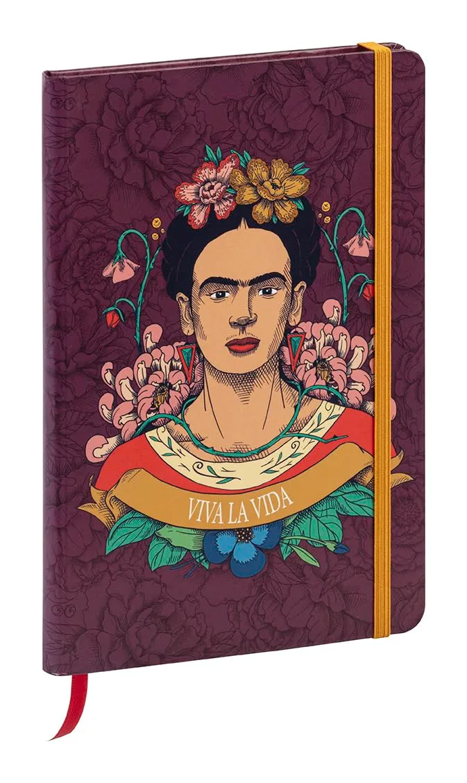 clairefontaine-frida-kahlo-notizbuch-a5-hardcover-liniert-80-blatt-mit-gummiband image 1
