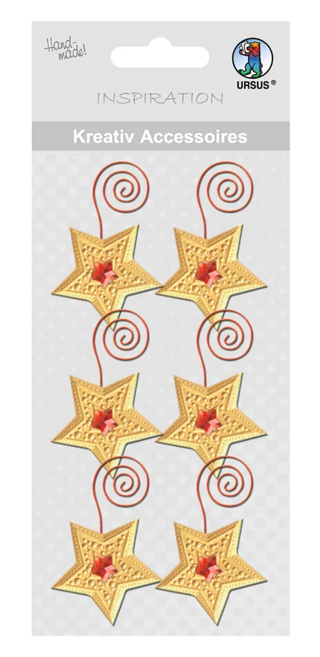 ursus-56400060-kreativ-accessoires-sterne-rot-gold image 1