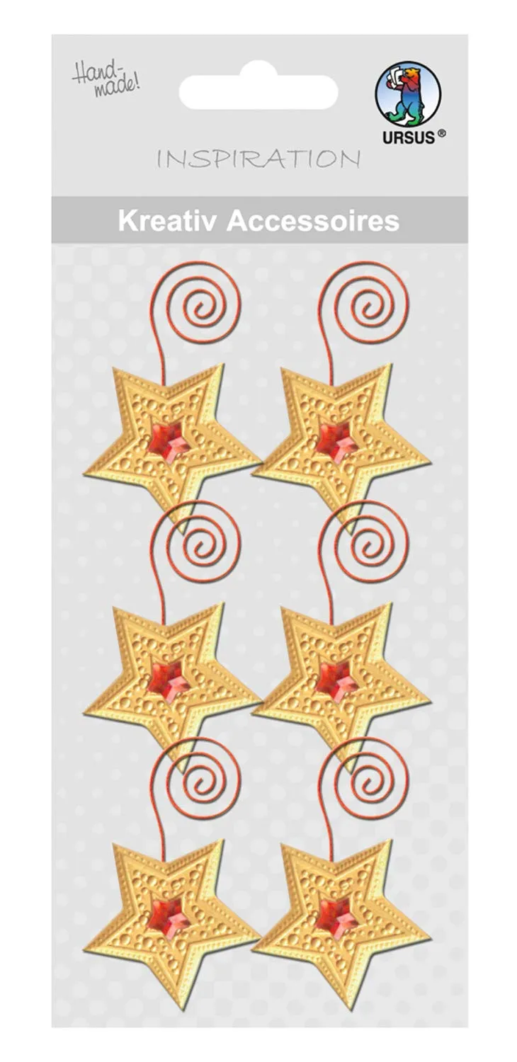 ursus-56400060-kreativ-accessoires-sterne-rot-gold image 1