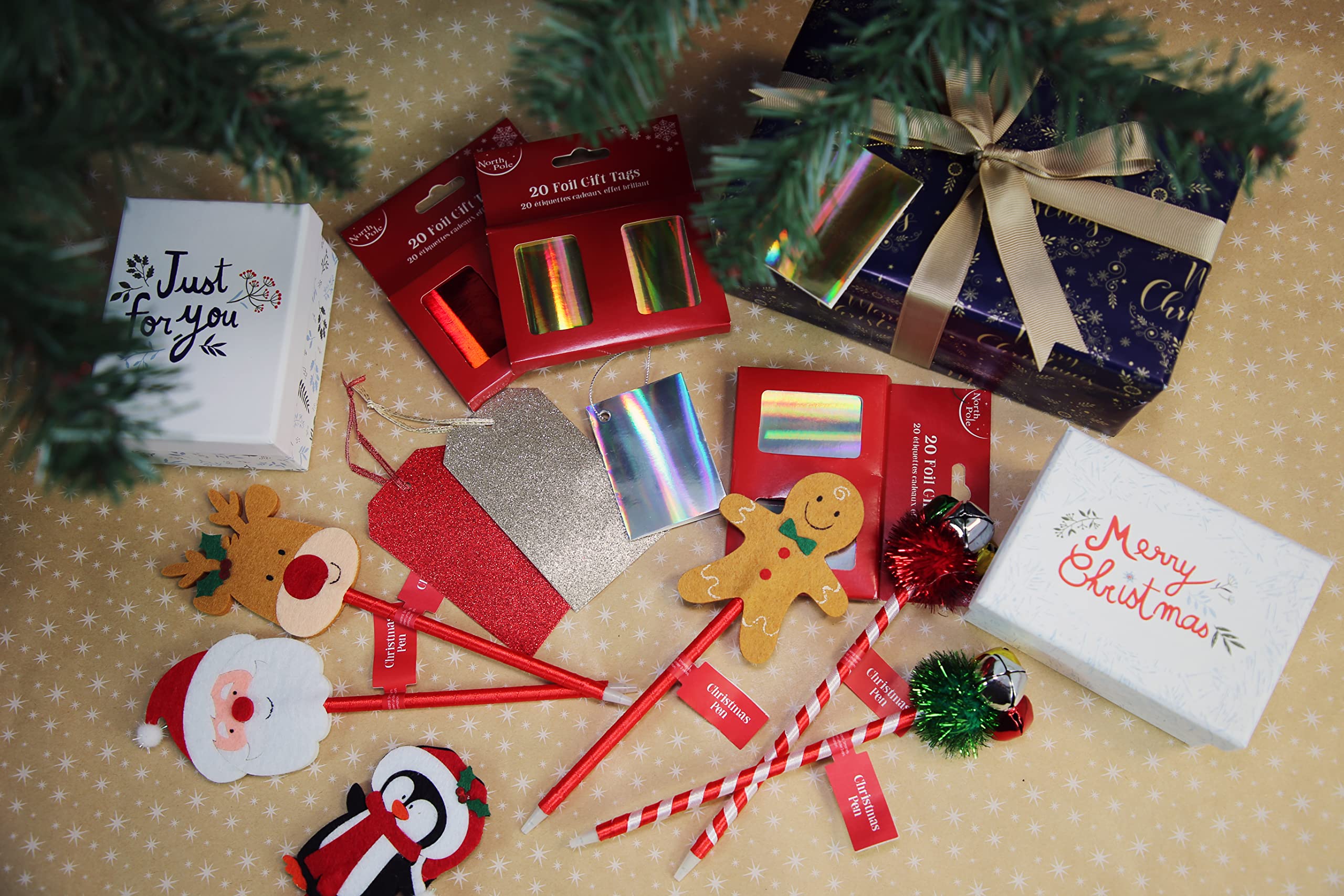 clairefontaine-x-25623-gtc-geschenketiketten-set-rot-gold-mit-glitter-10-anh-nge image 2