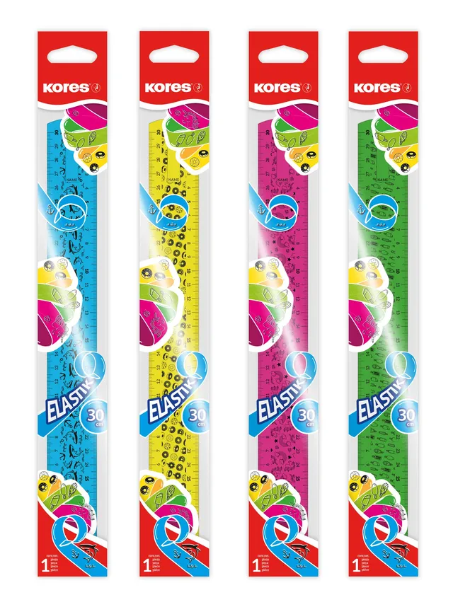 kores-elastik-flexibles-lineal-30-cm-mit-tuschekante-sortierte-farben image 1