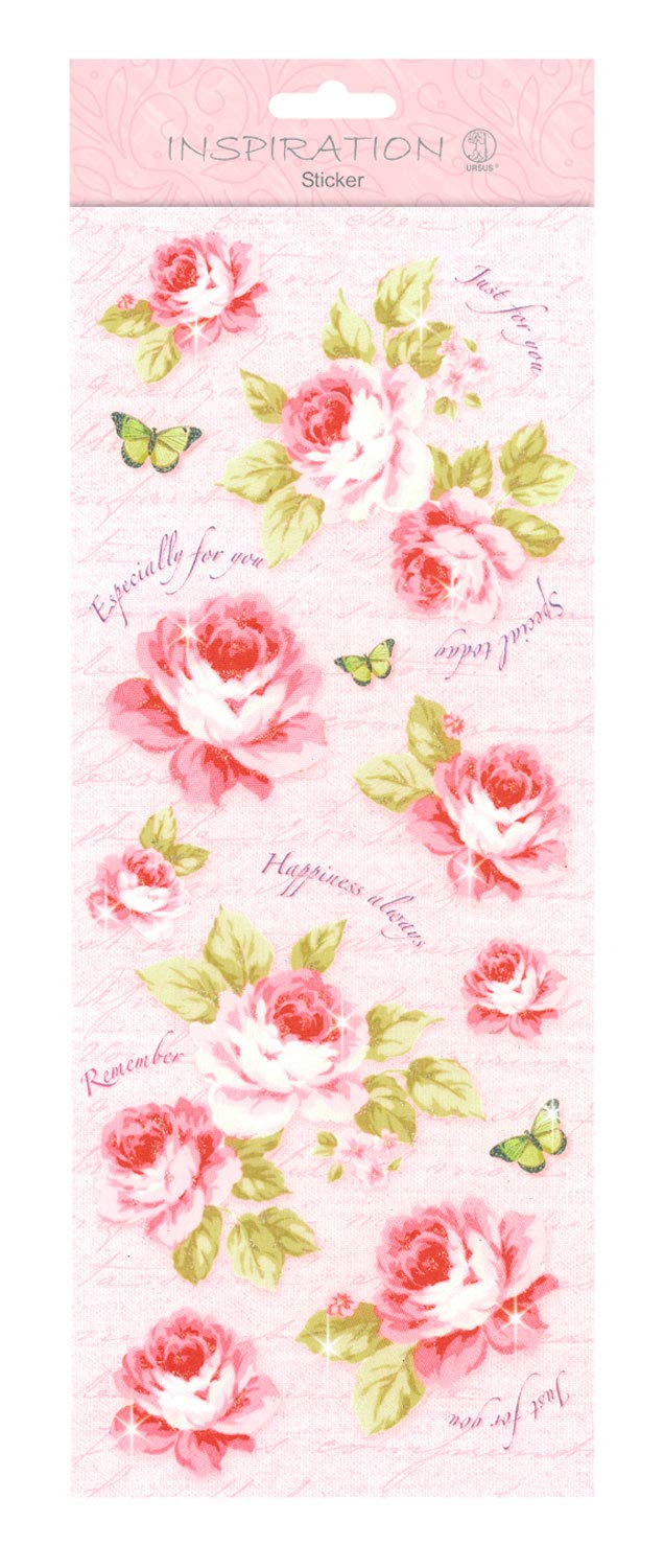 ursus-59700007-flat-sticker-flowers-rosa-flache-sticker-12-4-x-30-4-cm image 1