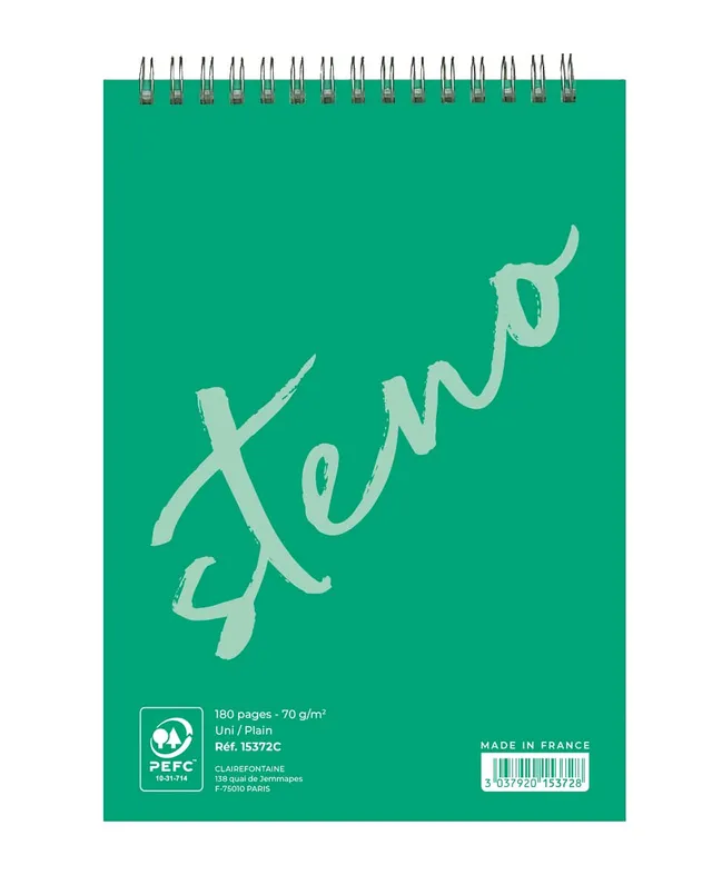 clairefontaine-15372c-steno-notizblock-din-a5-blanko-45-blatt-70g-gr-n image 1