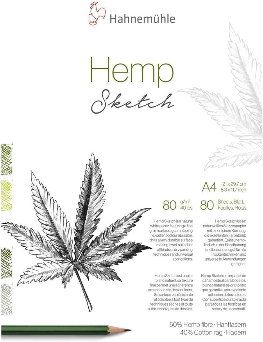 hahnem-hle-hemp-sketch-zeichenblock-din-a5-80-g-m-80-blatt-naturwei image 5