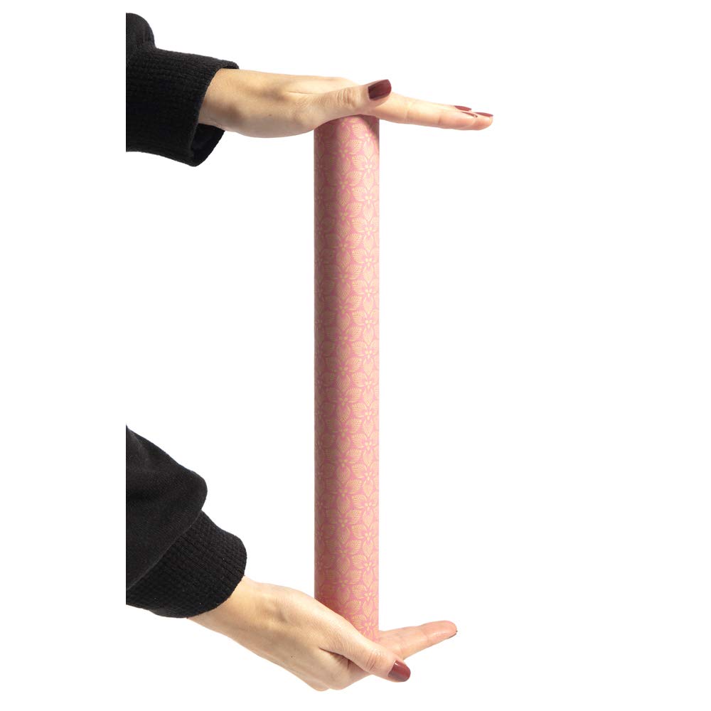 clairefontaine-tiny-rolls-geschenkpapier-kraft-blumen-rosa-5m-x-0-35m image 3