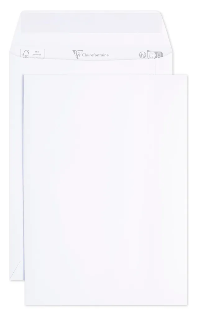 clairefontaine-8242c-500-versandtaschen-c5-162x229-mm-120g-wei-selbstklebend-ohn image 1