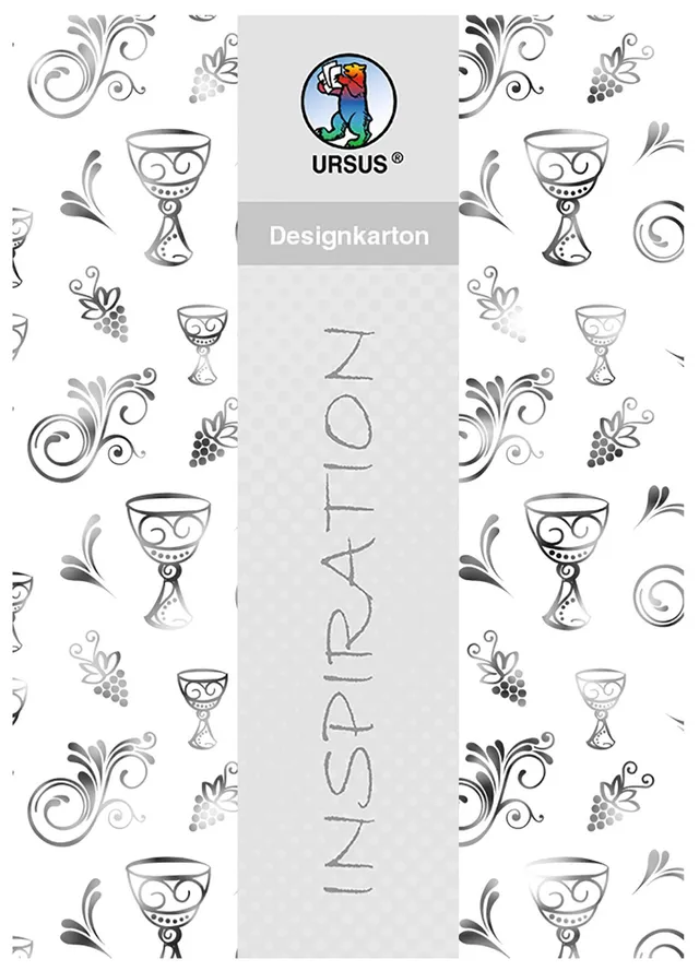 ursus-designkarton-charity-din-a4-kelche-silber-200-g-qm-5-blatt image 1