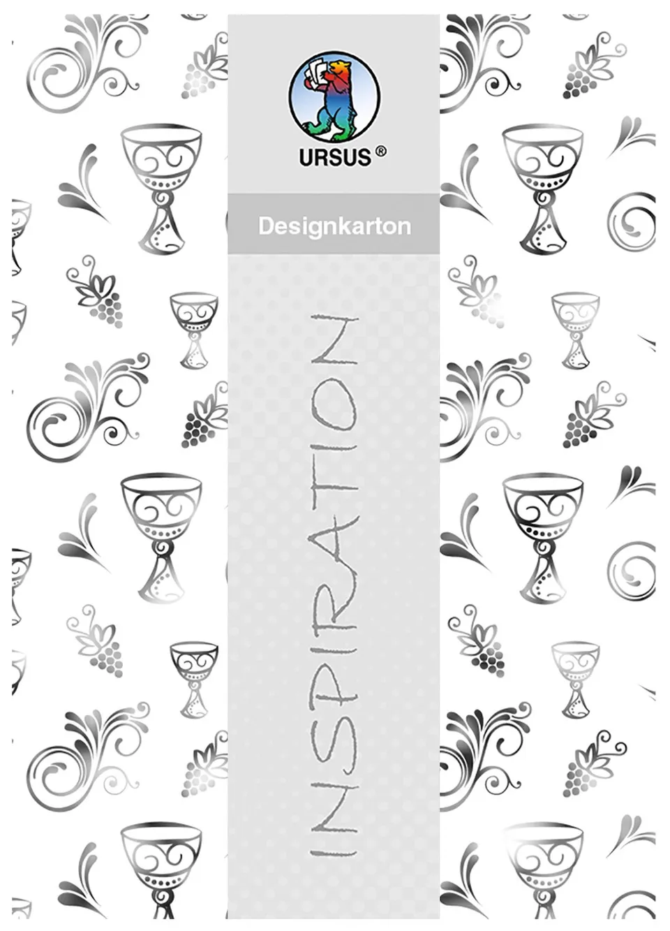ursus-designkarton-charity-din-a4-kelche-silber-200-g-qm-5-blatt image 1