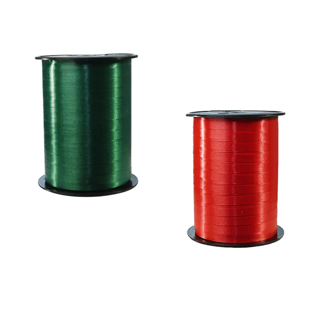 clairefontaine-bolduc-geschenkband-set-2-spulen-50m-x-0-7cm-gr-n-rot image 1
