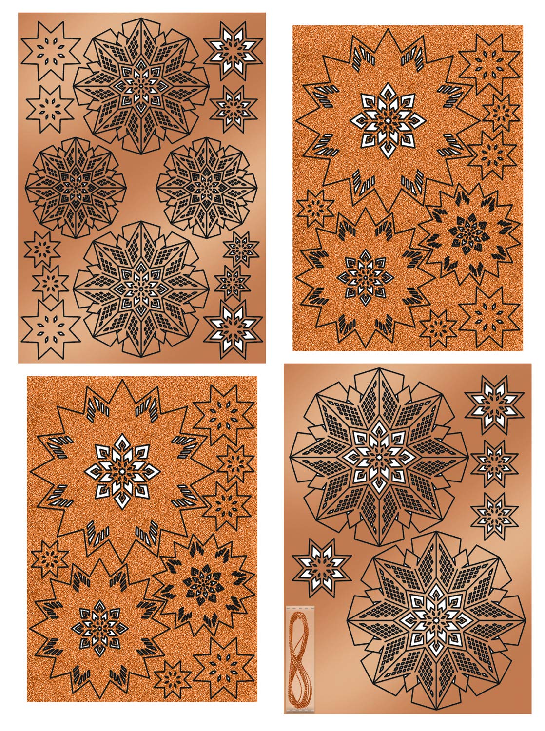 ursus-33760000-glitterstern-3d-estelle-kupfer-material-f-r-3-sterne-mit-anleitun image 2