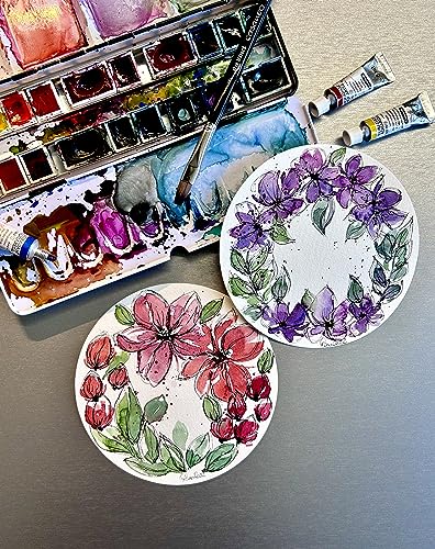 hahnem-hle-round-watercolour-paper-rund-13-cm-300-g-m-30-blatt-in-metallbox image 7