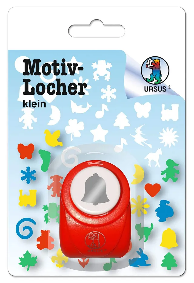 ursus-motivlocher-klein-glocke-papierstanzer-rot-16-mm-mit-druckknopf image 1