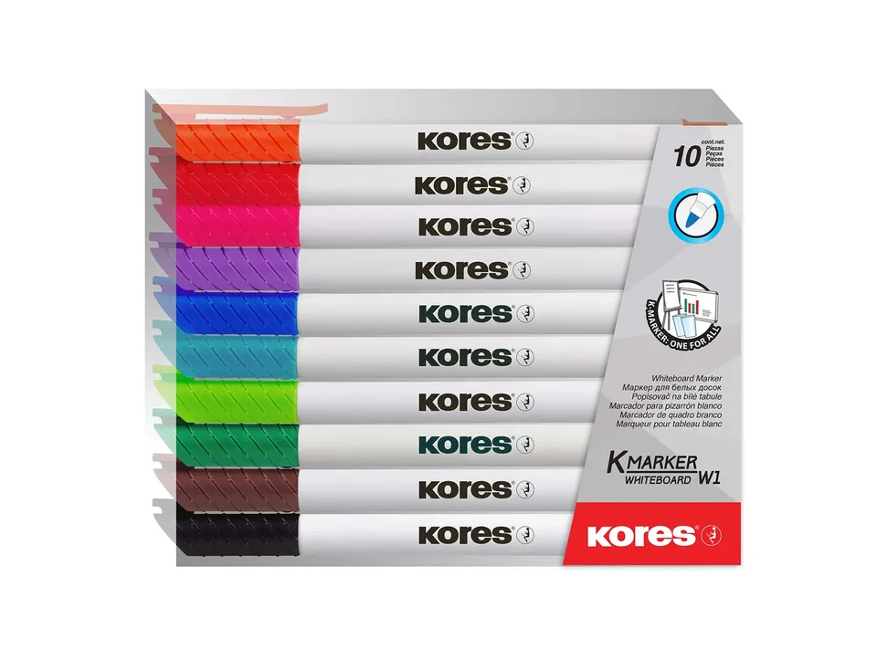 kores-k-marker-whiteboard-marker-set-10-farben-feine-spitze image 1