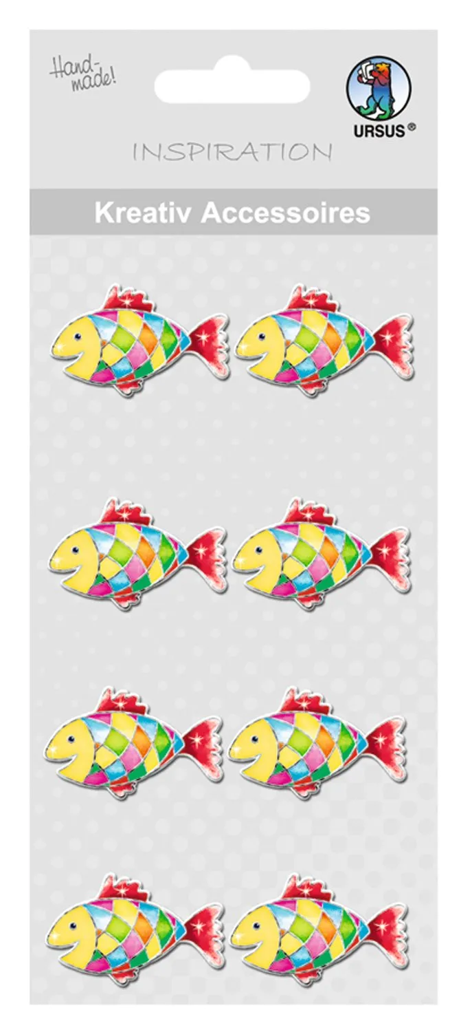 ursus-kreativ-accessoires-bunter-fisch-sticker-selbstklebend-8-st-ck image 1