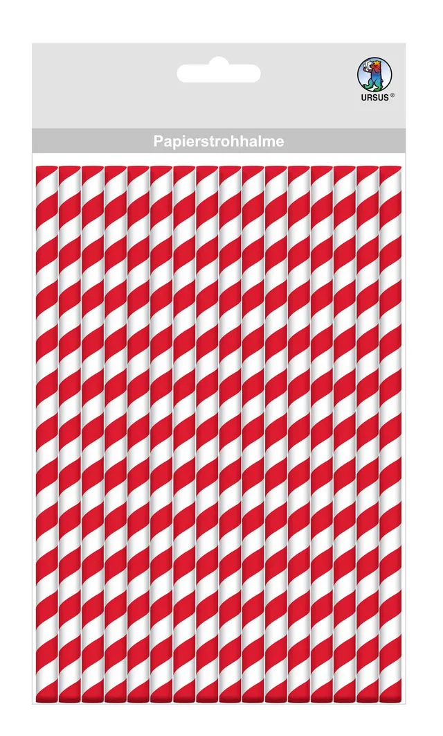 ursus-papierstrohhalme-streifen-rot-gr-e-l-19-5-cm-12-st-ck image 1