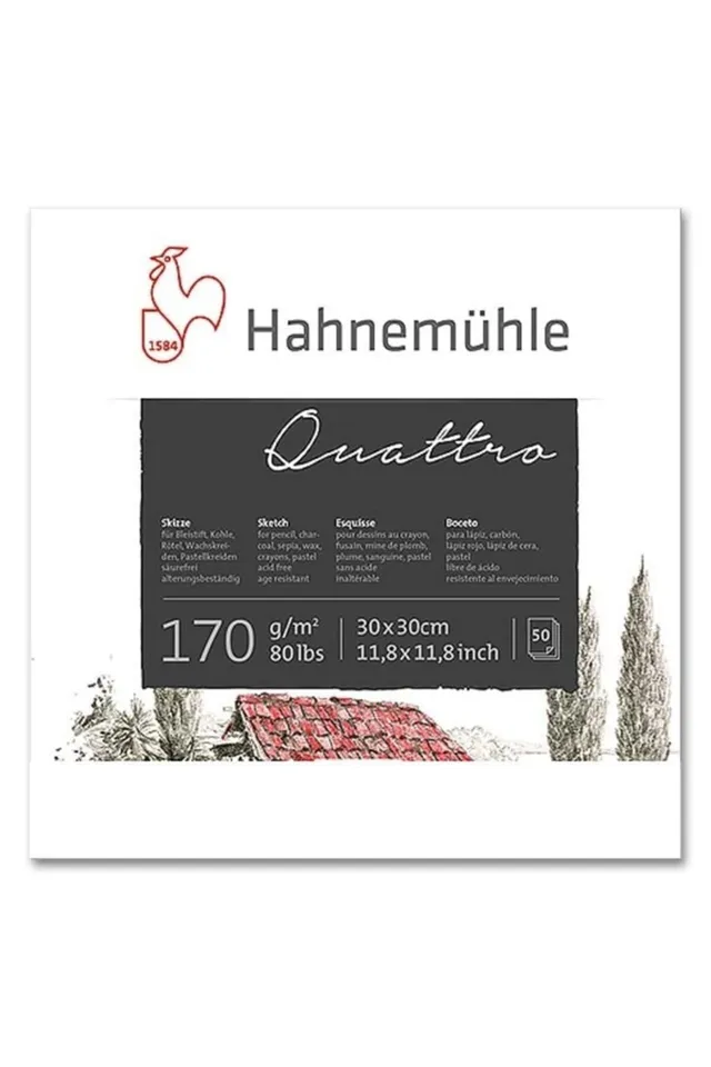 hahnem-hle-quattro-skizzenblock-30x30cm-170g-m-naturwei-50-blatt image 1