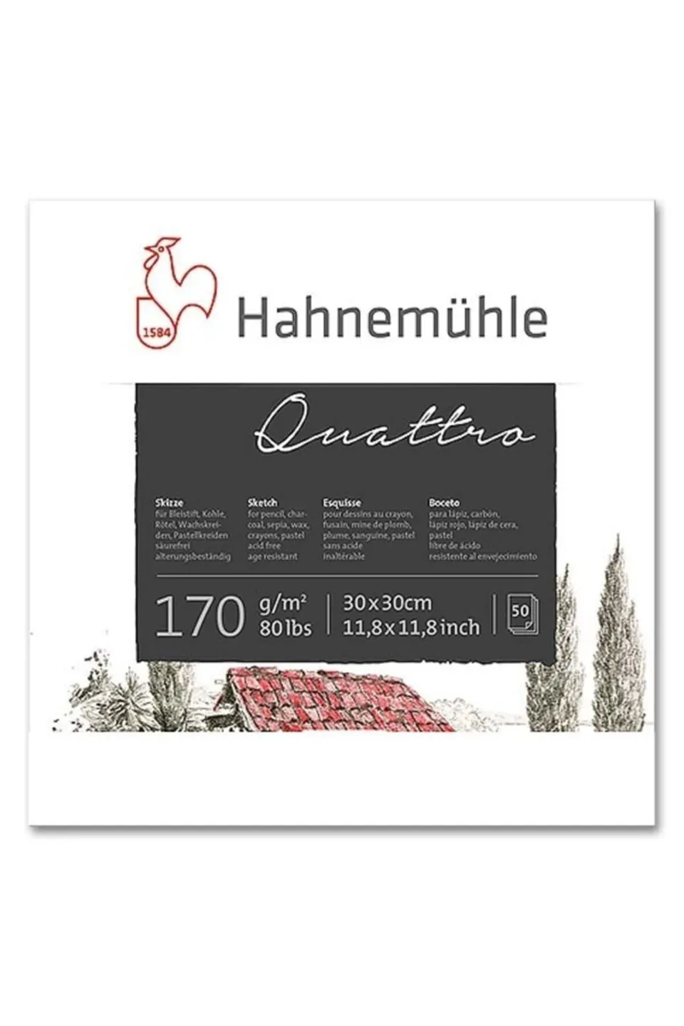 hahnem-hle-quattro-skizzenblock-30x30cm-170g-m-naturwei-50-blatt image 1