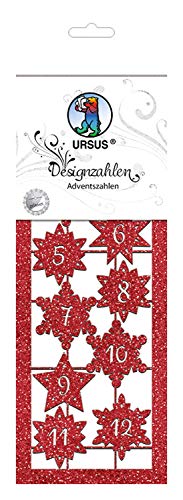 ursus-designzahlen-adventszahlen-rubinrot-glitterkarton-1-24-2-bogen image 8