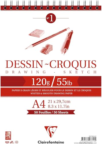 clairefontaine-96614c-zeichenblock-croquis-a4-skizzenpapier-120g-mit-doppelspira image 8