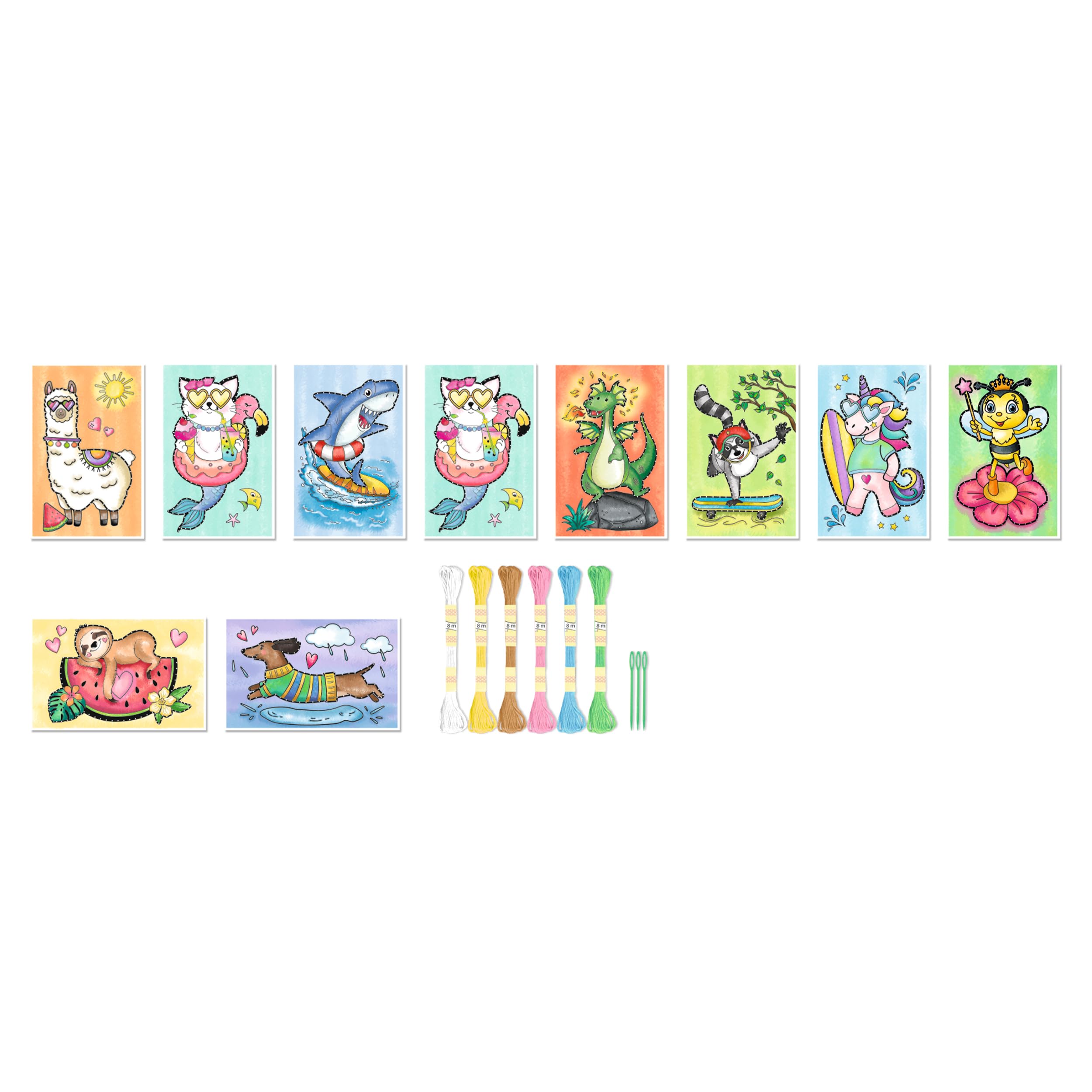 ursus-3070099f-stickkarten-set-ganzjahr-10-motivkarten-11-x-17-cm-bunt-250-g-m image 7