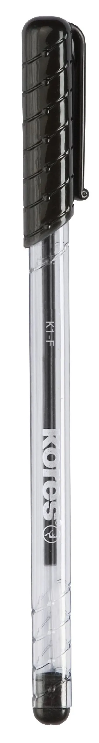 kores-k-pen-k1-einweg-kugelschreiber-f-0-7-mm-schwarz-12-st-ck image 1