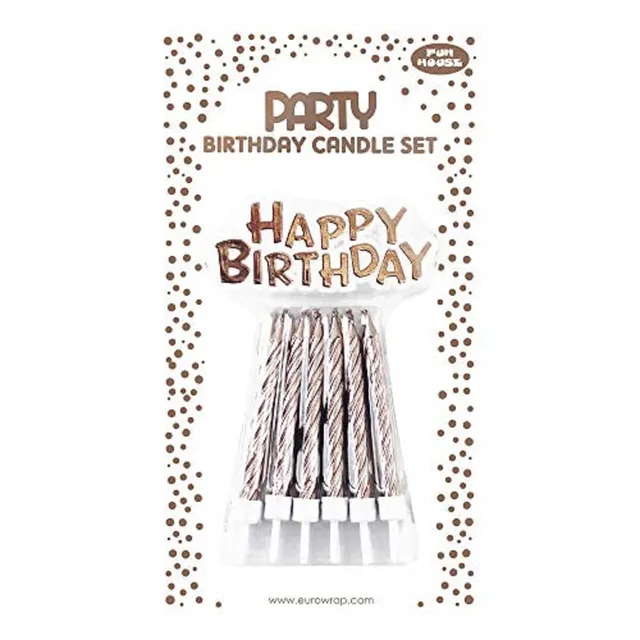clairefontaine-geburtstagskerzen-rosa-12er-set-happy-birthday-schild image 1