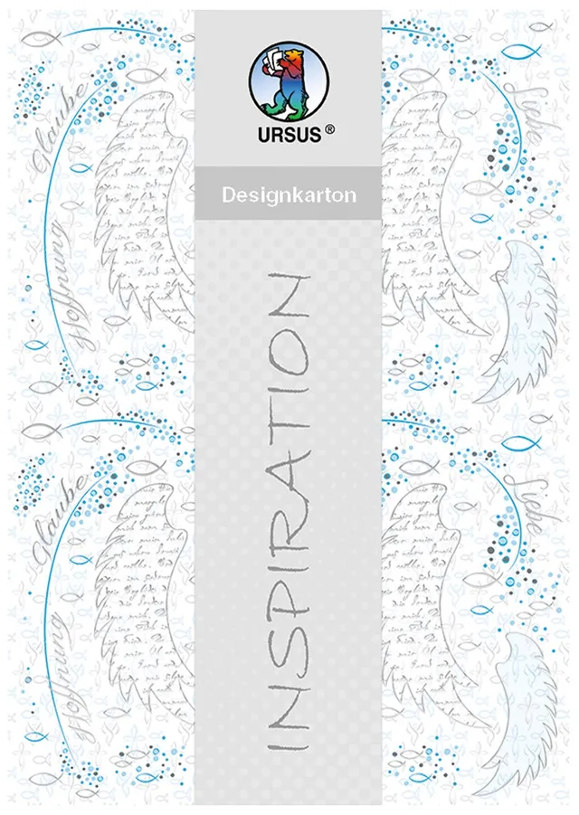 ursus-designkarton-religion-blau-wei-din-a4-5-blatt-200-g-qm-folienveredelt image 1