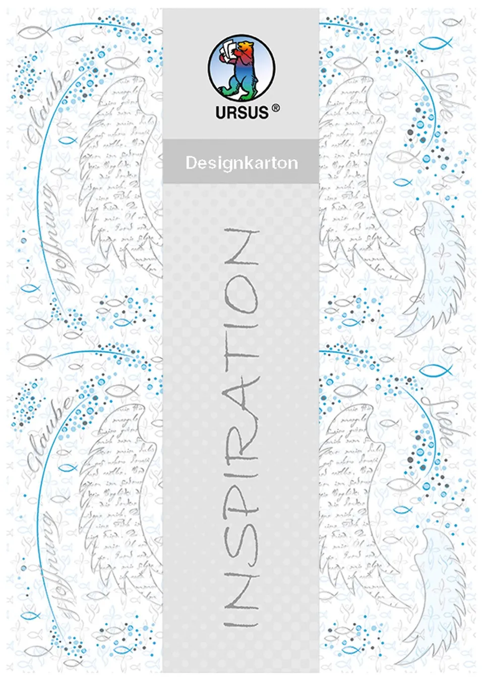 ursus-designkarton-religion-blau-wei-din-a4-5-blatt-200-g-qm-folienveredelt image 1
