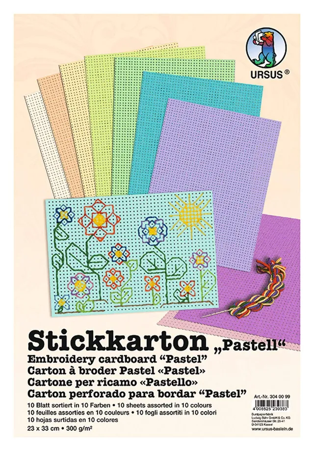 ursus-3040099-strickkarton-pastell-23-x-33-cm-10-blatt-10-farben-300-g-qm image 1