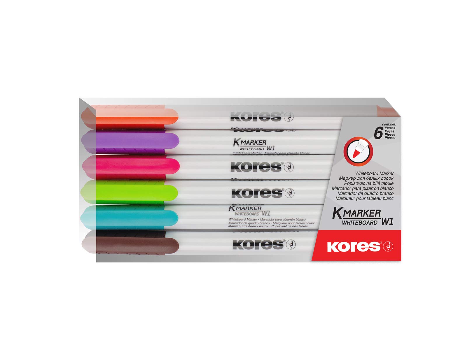 kores-k-marker-whiteboard-marker-set-6-bunte-farben-feine-spitze image 1