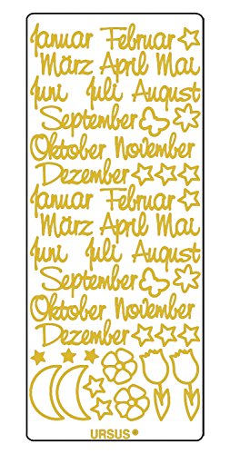 ursus-593000123-kreativ-sticker-monatsnamen-gold-5-selbstklebende-stickerb-gen image 2