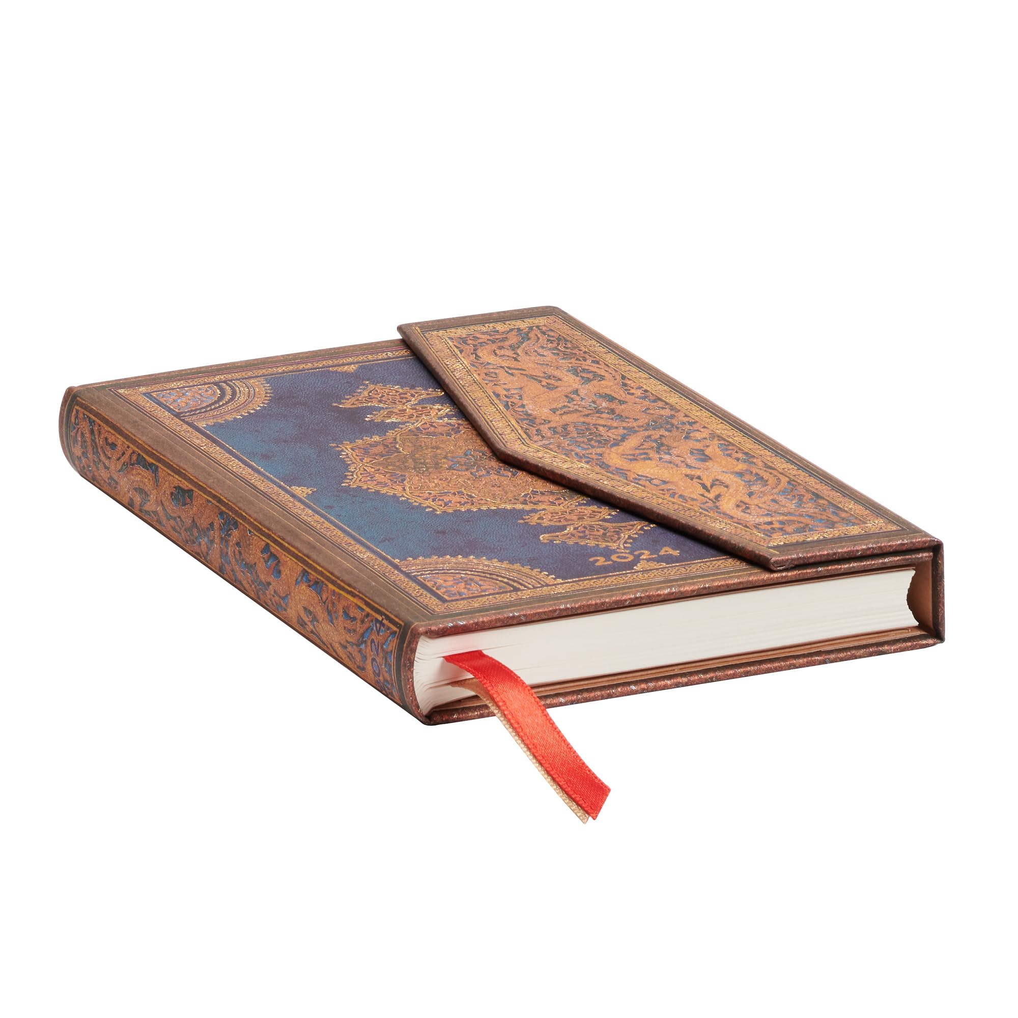 paperblanks-safavid-indigo-12-monatskalender-2024-vertikal-mini-100x140-mm-deuts image 3