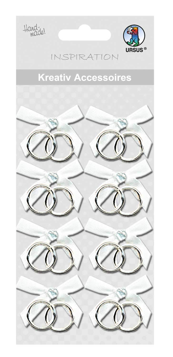 ursus-kreativ-accessoires-hochzeitsringe-mit-schleife-silber-8-st-ck-selbstklebe image 1