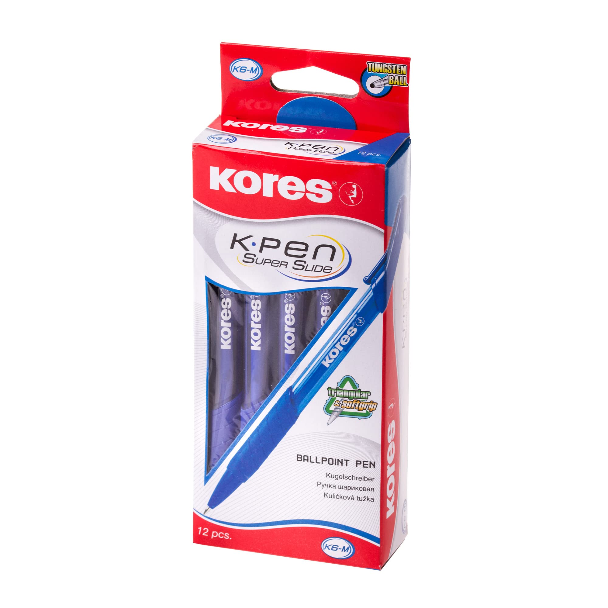 kores-k6-37611-druckkugelschreiber-blau-1-mm-12er-pack image 2