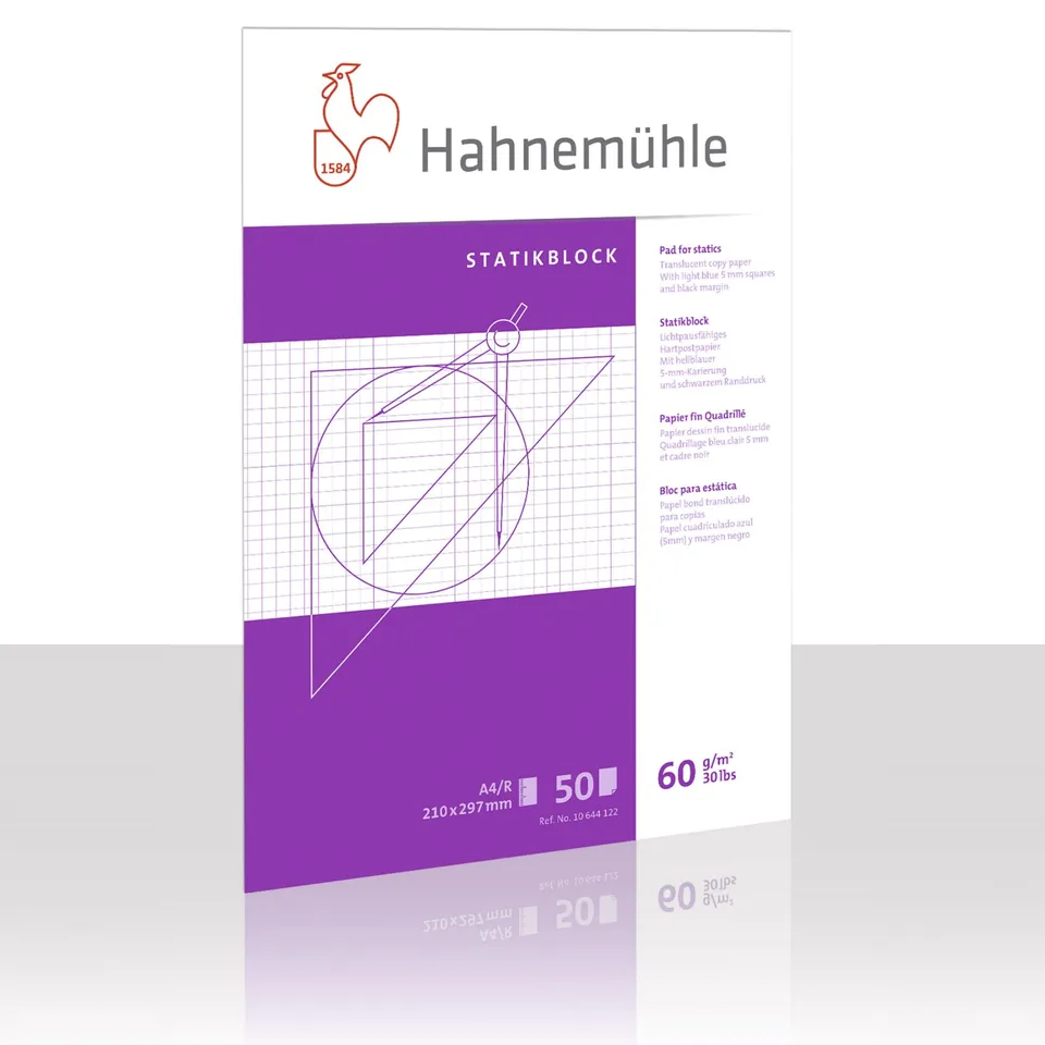 hahnem-hle-isometrieblock-din-a4-blau-80-g-m-hartpostpapier-50-blatt image 1