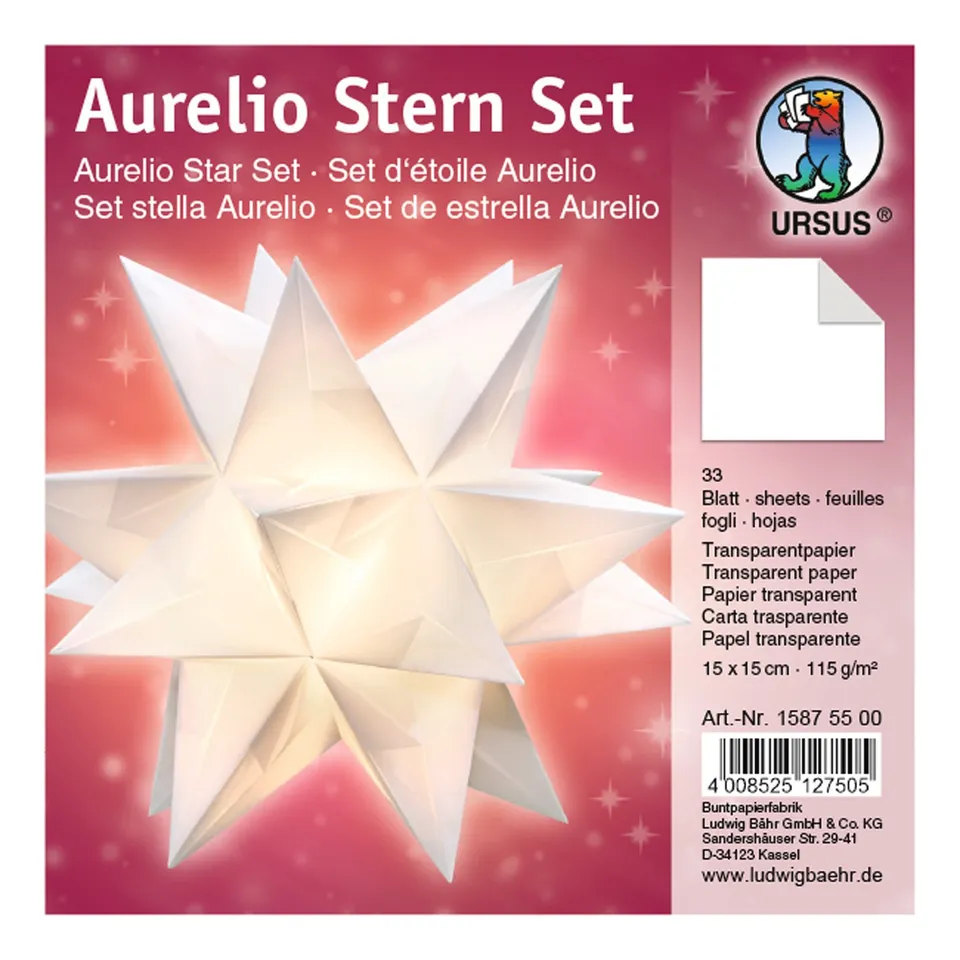 ursus-faltbl-tter-aurelio-stern-uni-wei-33-blatt-15-x-15-cm-115-g-qm image 1