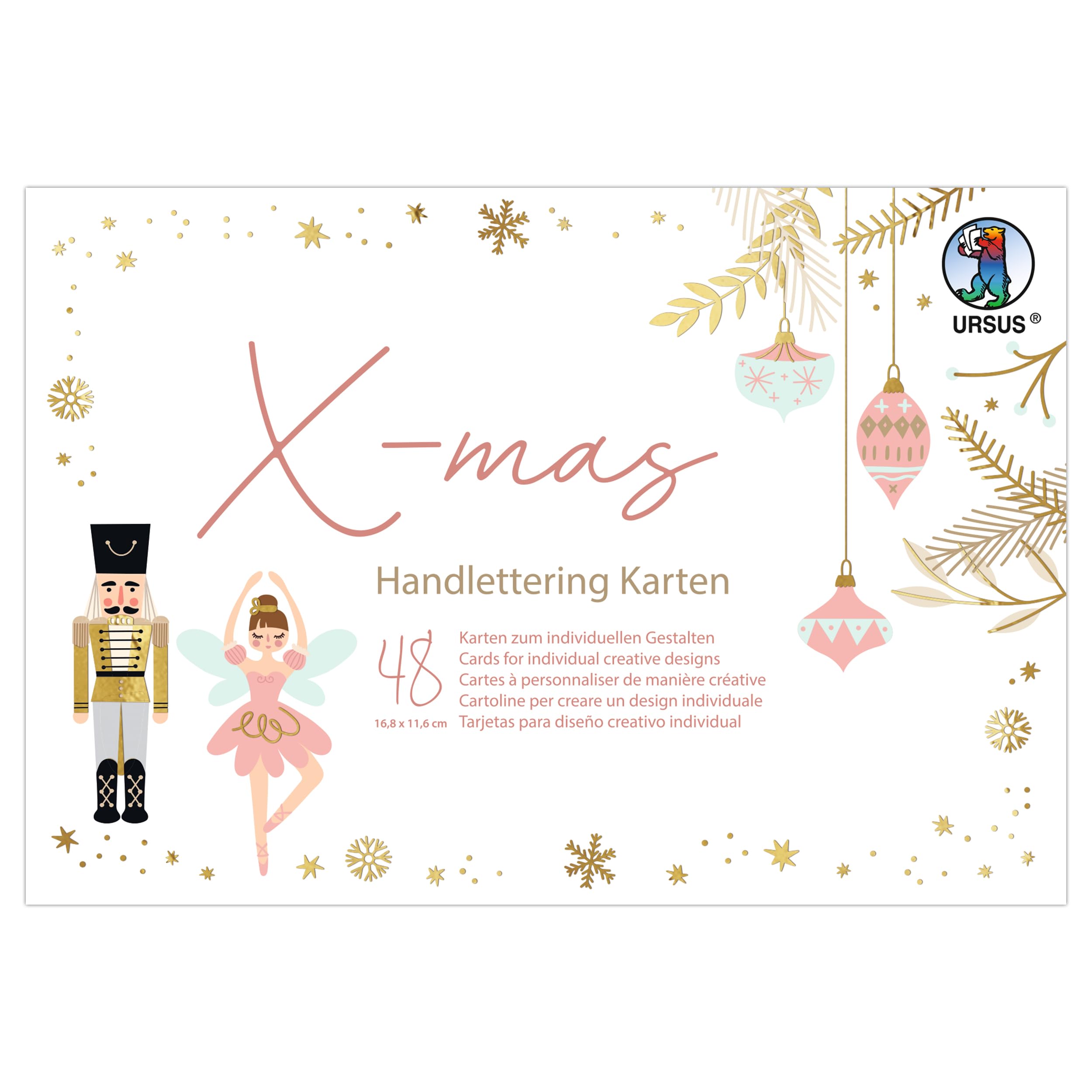 ursus-handlettering-karten-x-mas-2497-64-99f-48-st-ck-300-g-m-16-8-x-11-6-cm image 1