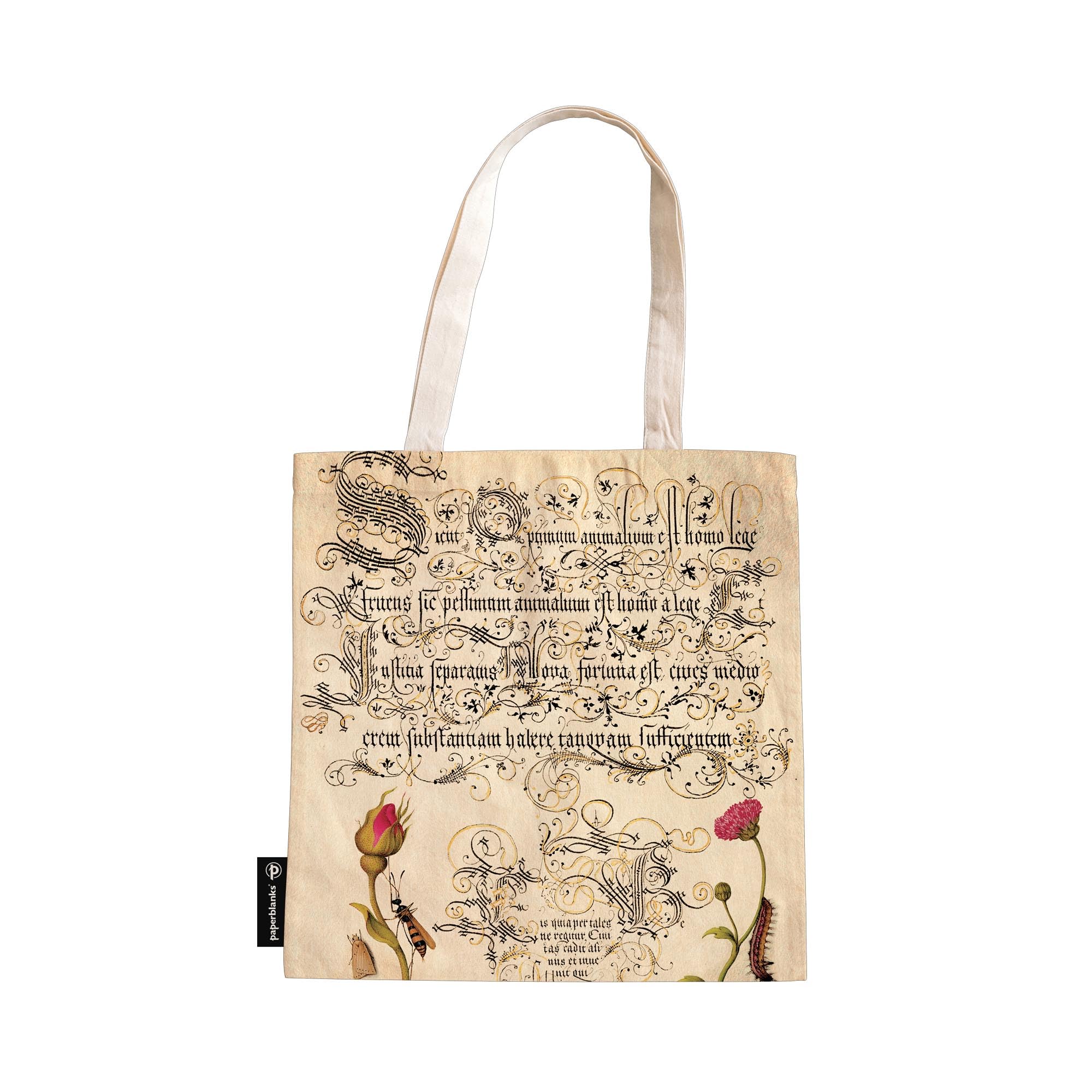 paperblanks-mira-botanica-flemish-rose-canvas-bag-stofftasche image 1
