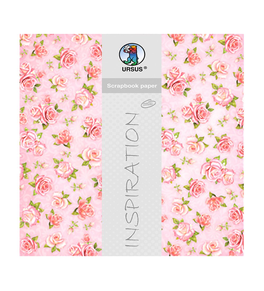 ursus-70300081-premium-glitter-scrapbook-paper-rosen-30-5-x-30-5-cm-5-blatt-desi image 1