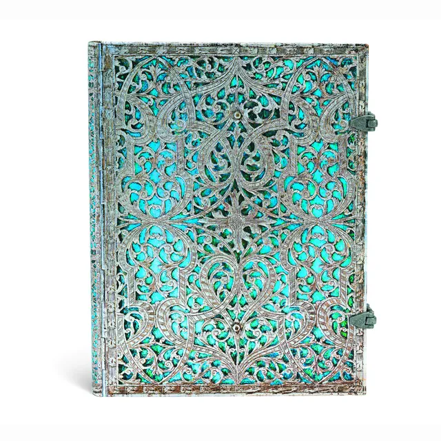 paperblanks-notizbuch-maya-blau-ultra-230x180-mm-240-seiten-liniert-silver-filig image 1