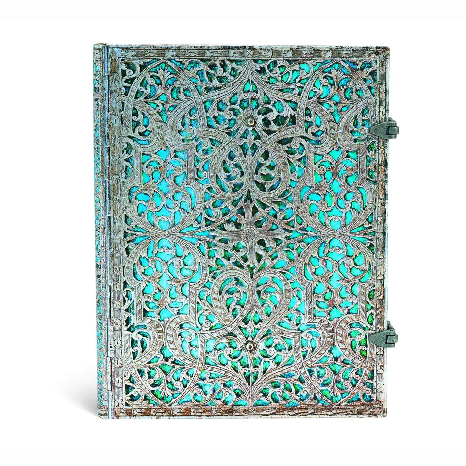 paperblanks-notizbuch-maya-blau-ultra-230x180-mm-240-seiten-liniert-silver-filig image 1