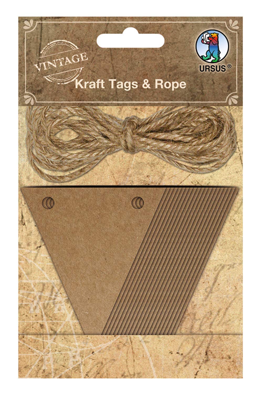 ursus-40650005-kraft-tags-rope-wimpelkette-kraftpapier-20-wimpel image 1