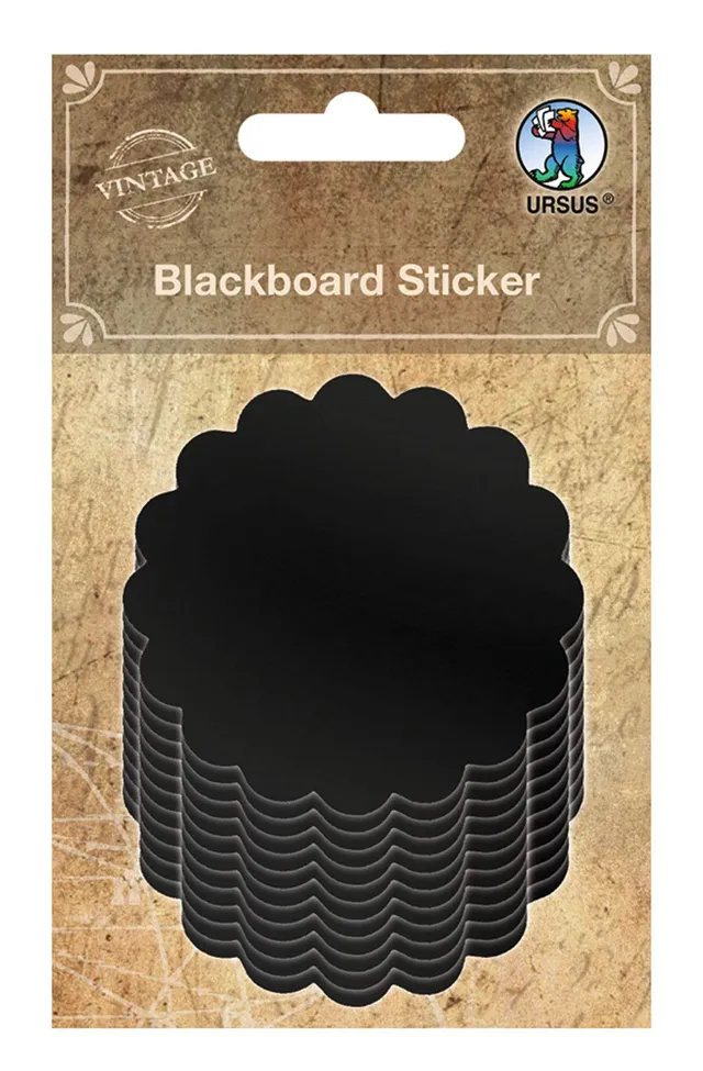ursus-40700003-blackboard-sticker-tafelfolie-vintage-design-12-st-ck-ca-6-5-cm-d image 1