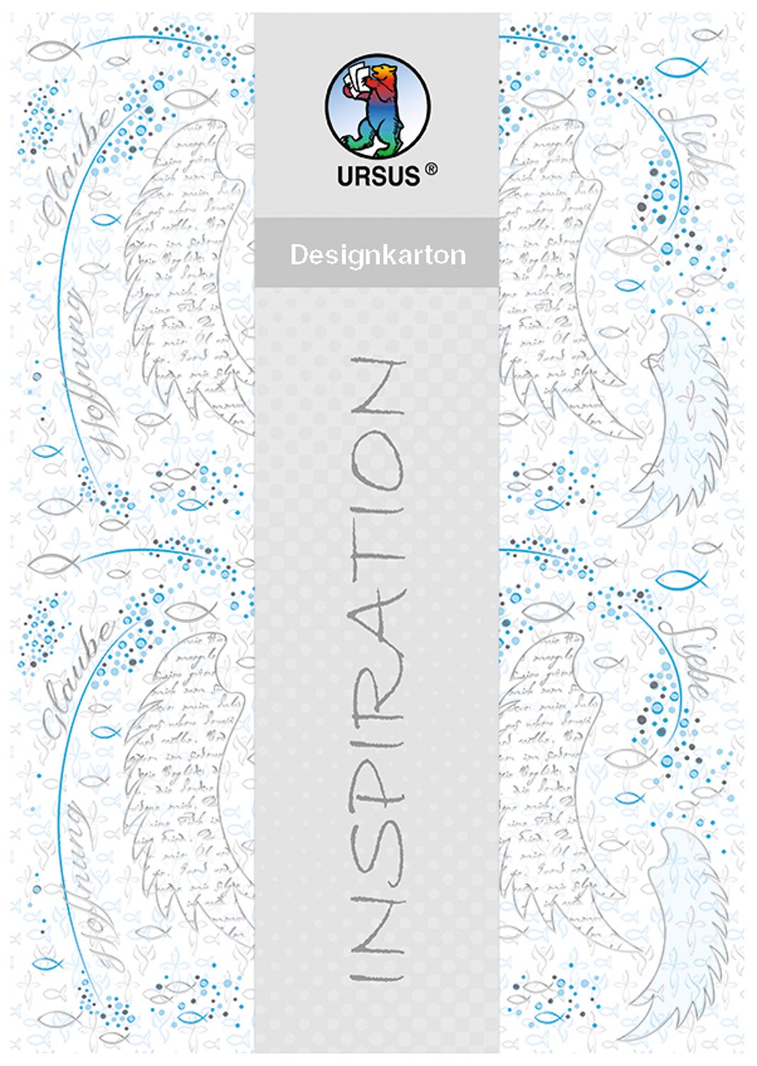 ursus-designkarton-religion-blau-wei-din-a4-5-blatt-200-g-qm-folienveredelt image 1